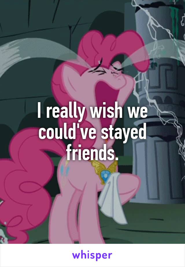 I really wish we could've stayed friends.