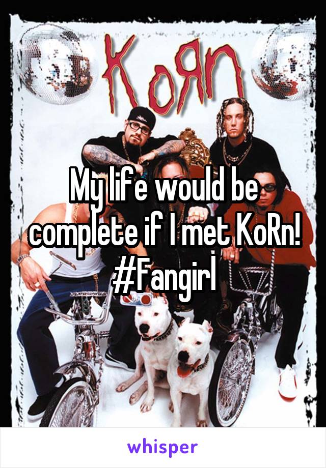 My life would be complete if I met KoRn! #Fangirl