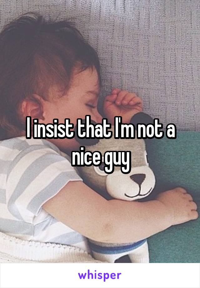 I insist that I'm not a nice guy