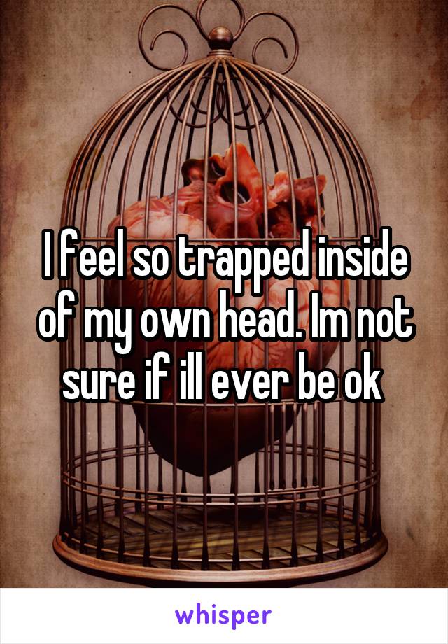 I feel so trapped inside of my own head. Im not sure if ill ever be ok 