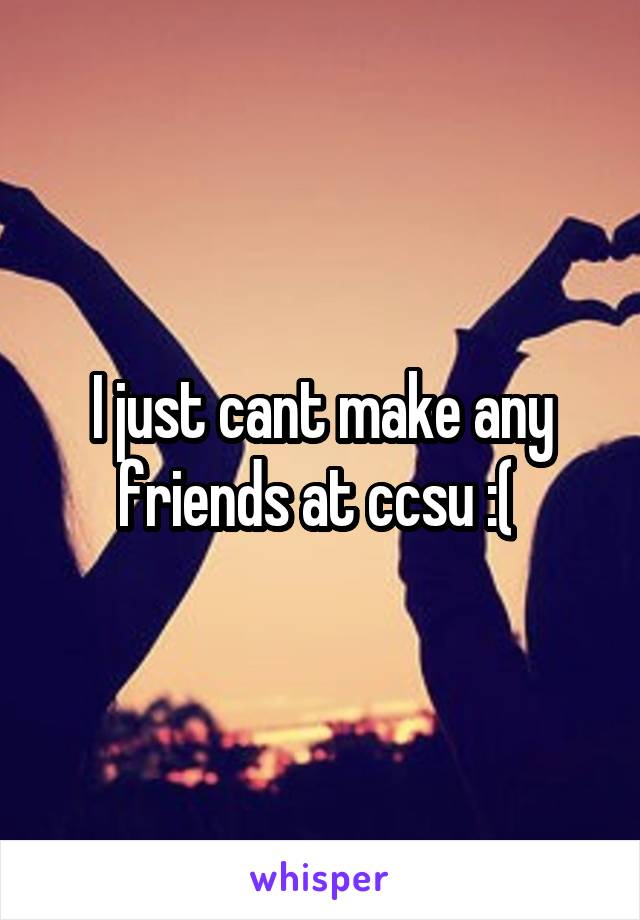 I just cant make any friends at ccsu :( 