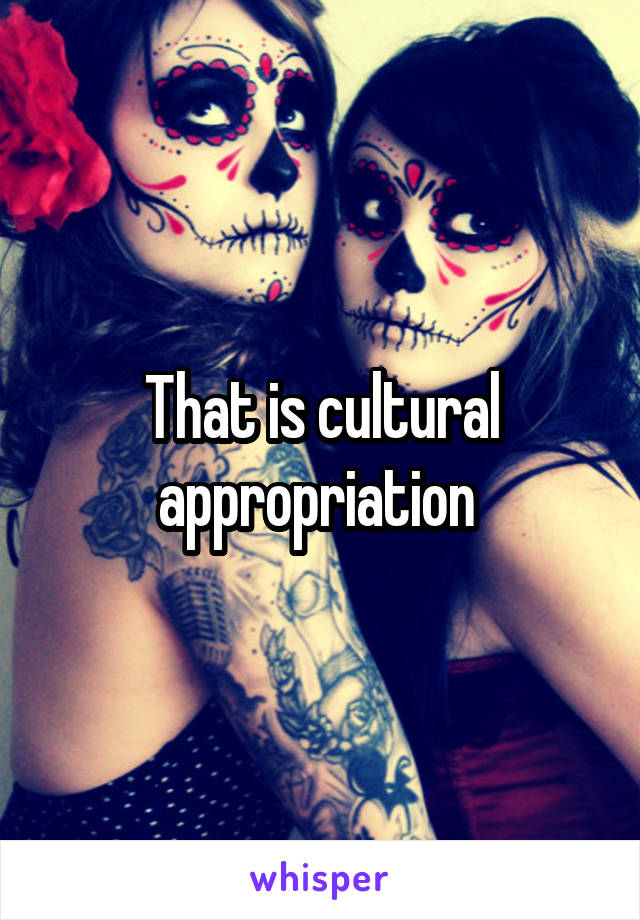 That is cultural appropriation 