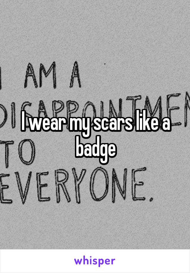 I wear my scars like a badge