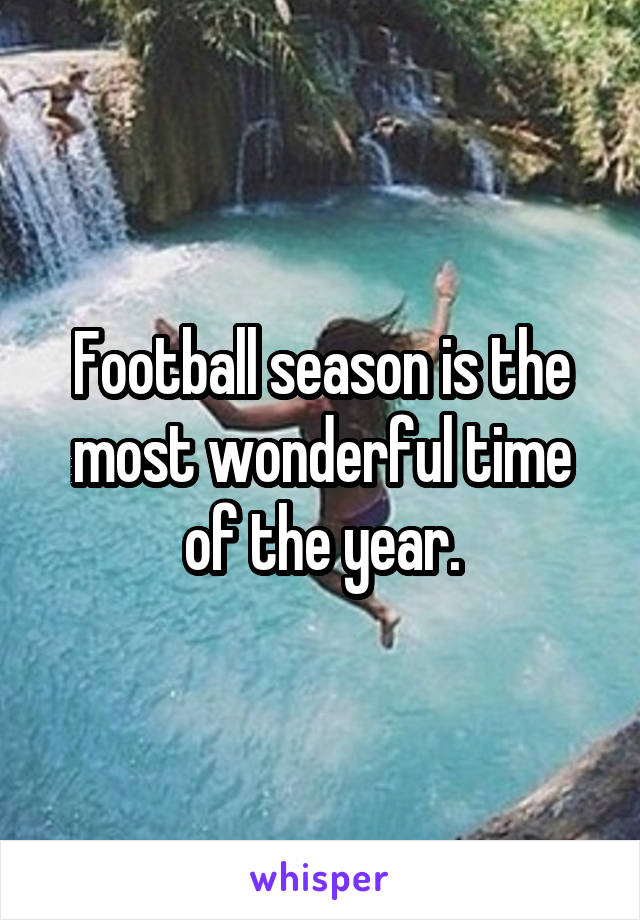 Football season is the most wonderful time of the year.