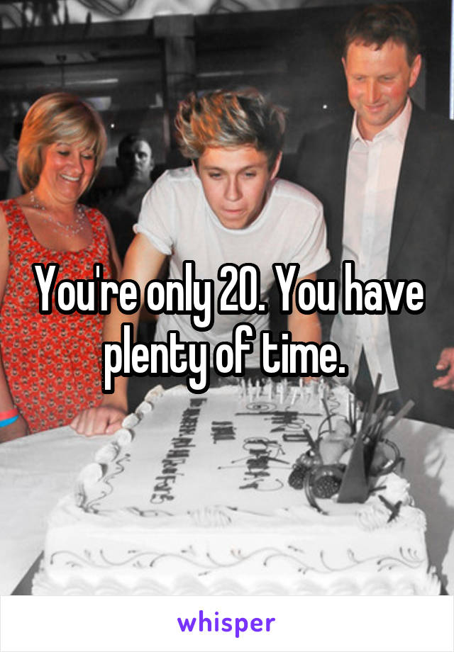 You're only 20. You have plenty of time. 