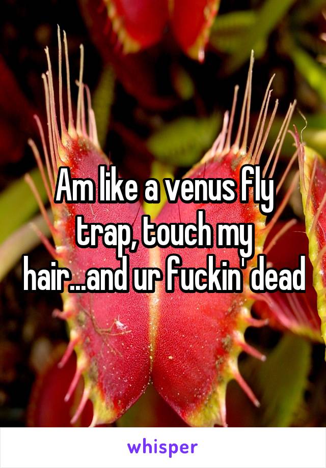 Am like a venus fly trap, touch my hair...and ur fuckin' dead