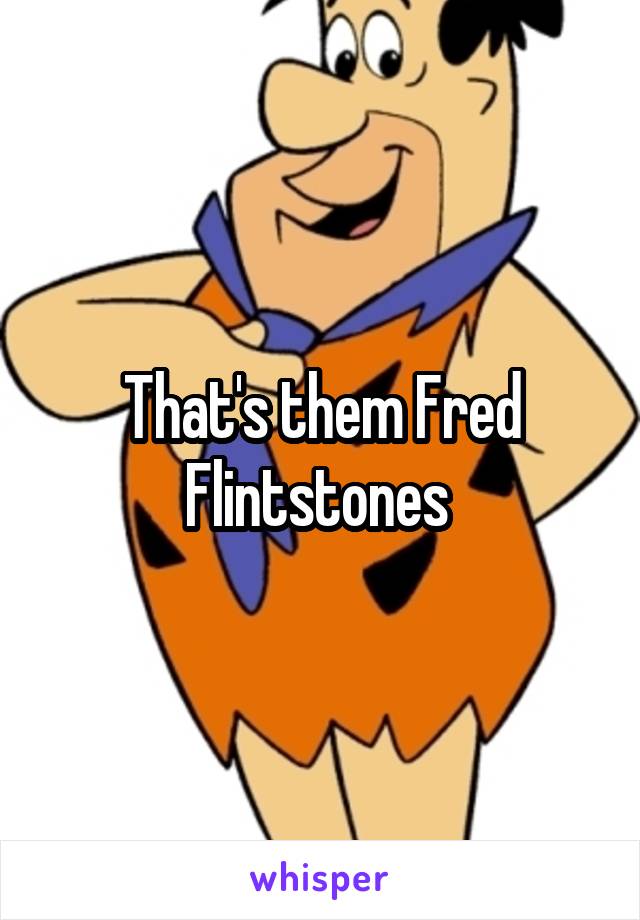 That's them Fred Flintstones 
