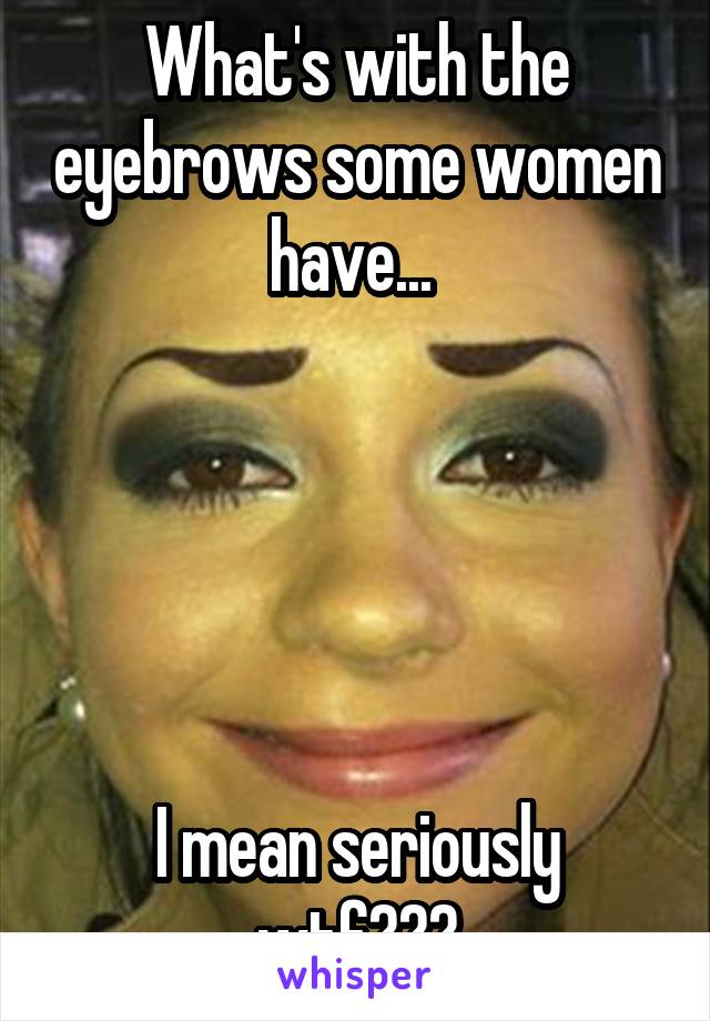 What's with the eyebrows some women have... 





I mean seriously wtf???