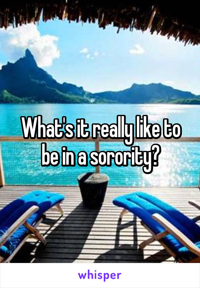 What's it really like to be in a sorority?