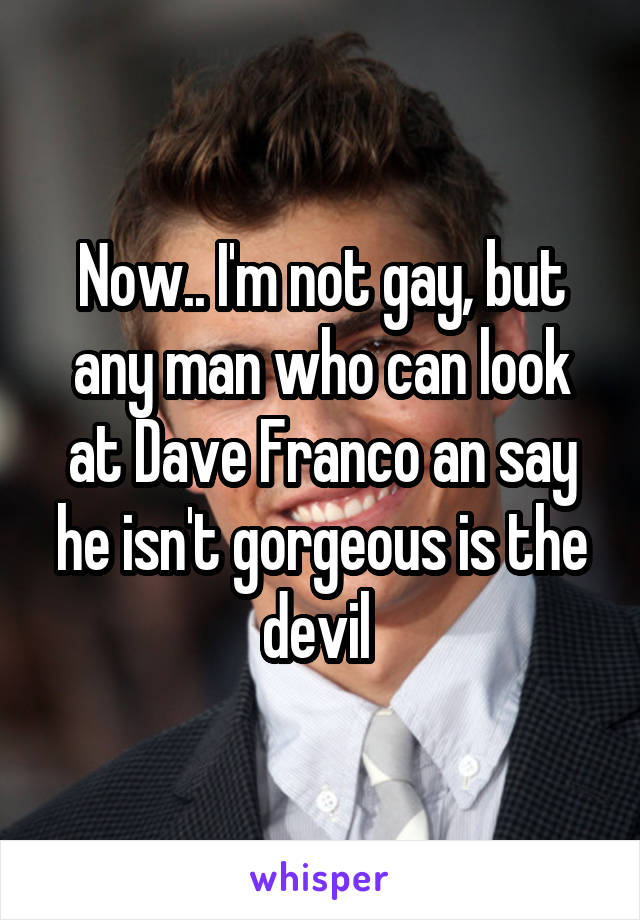 Now.. I'm not gay, but any man who can look at Dave Franco an say he isn't gorgeous is the devil 