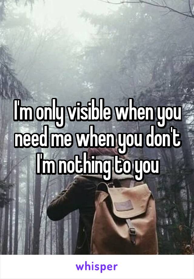 I'm only visible when you need me when you don't I'm nothing to you