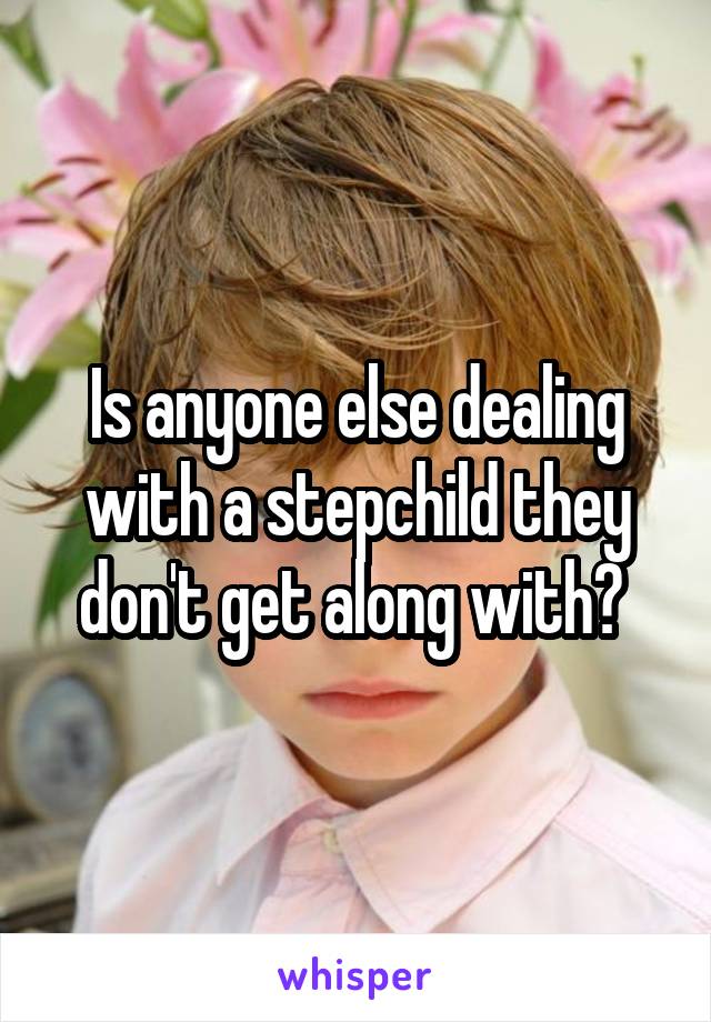 Is anyone else dealing with a stepchild they don't get along with? 