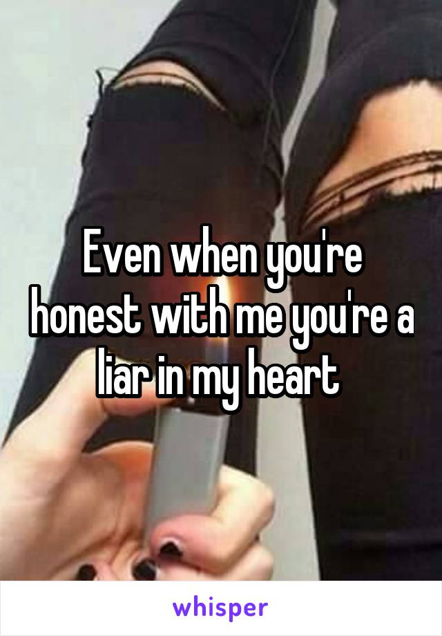 Even when you're honest with me you're a liar in my heart 