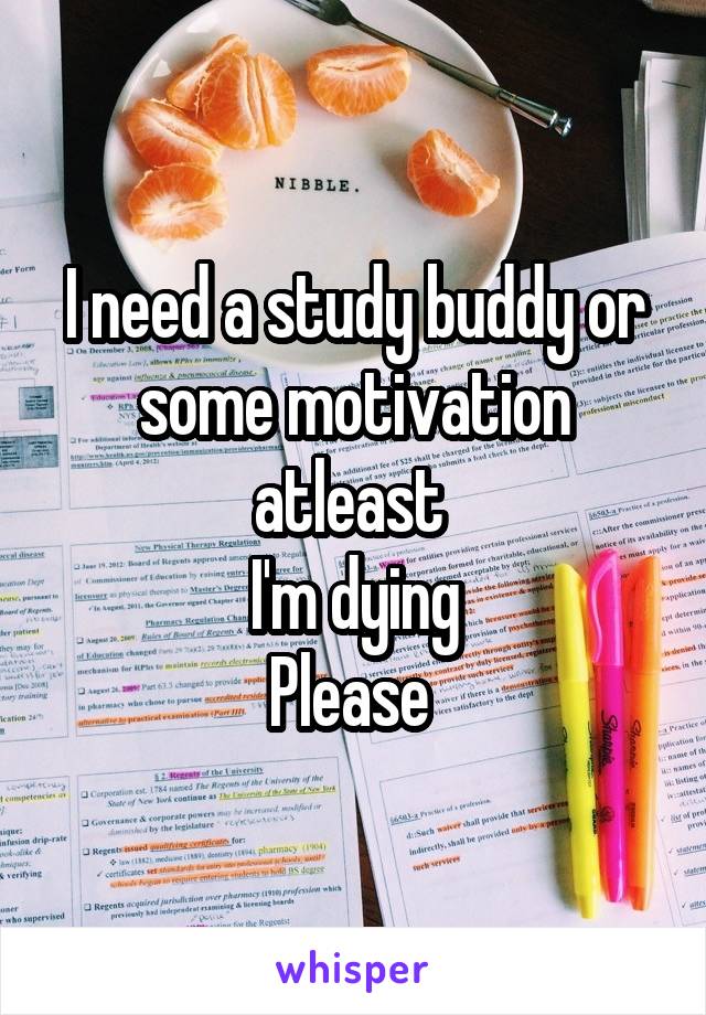 I need a study buddy or some motivation atleast 
I'm dying
Please 