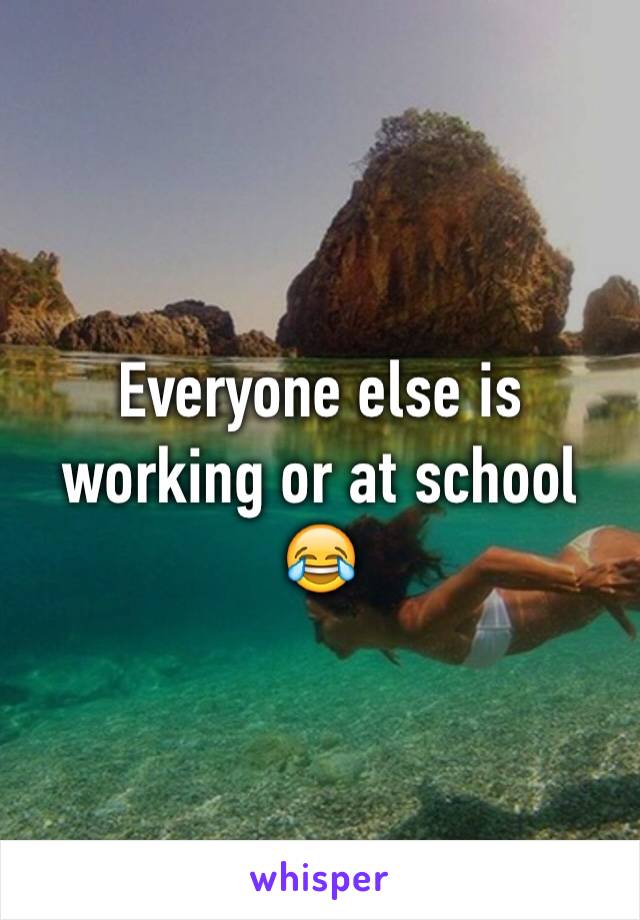 Everyone else is working or at school 😂