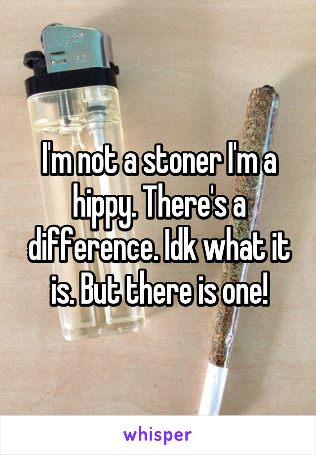 I'm not a stoner I'm a hippy. There's a difference. Idk what it is. But there is one!