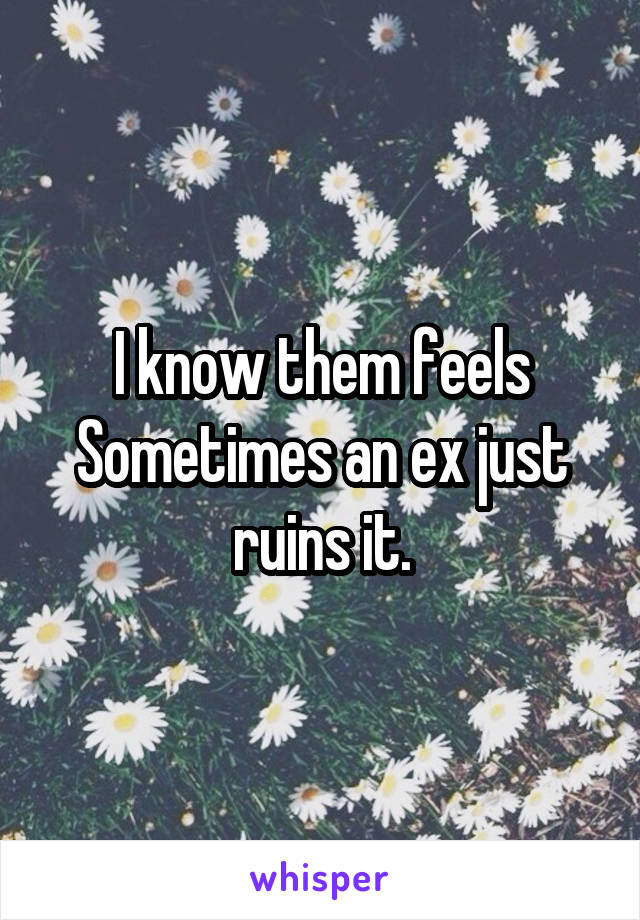 I know them feels Sometimes an ex just ruins it.