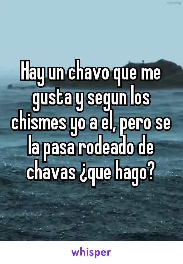 Hay un chavo que me gusta y segun los chismes yo a el, pero se la pasa rodeado de chavas ¿que hago?
