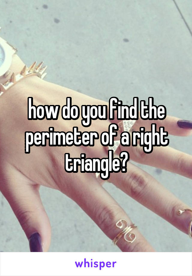 how do you find the perimeter of a right triangle?