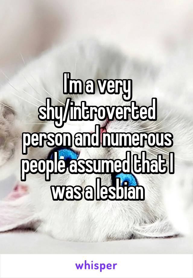 I'm a very shy/introverted person and numerous people assumed that I was a lesbian