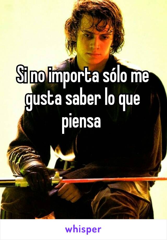 Si no importa sólo me gusta saber lo que piensa 