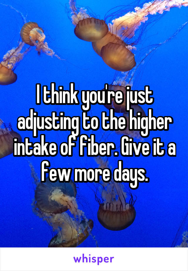 I think you're just adjusting to the higher intake of fiber. Give it a few more days.