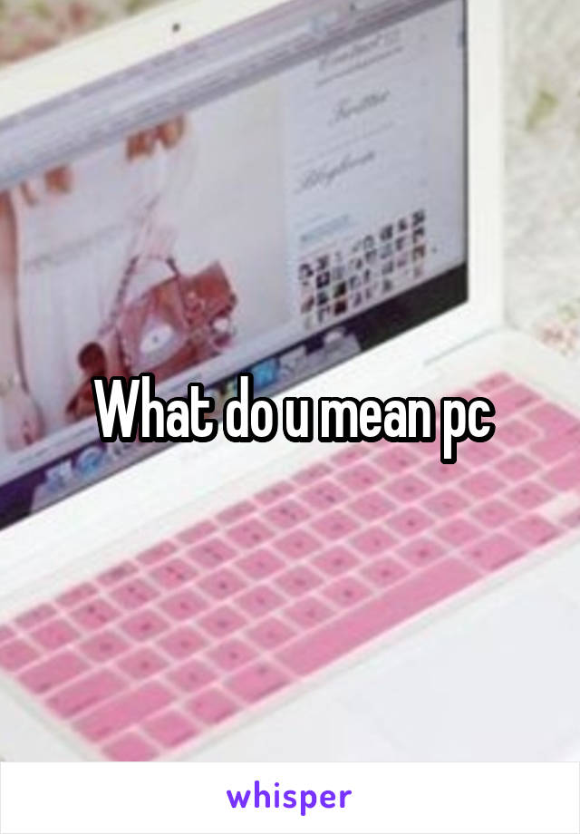 What do u mean pc