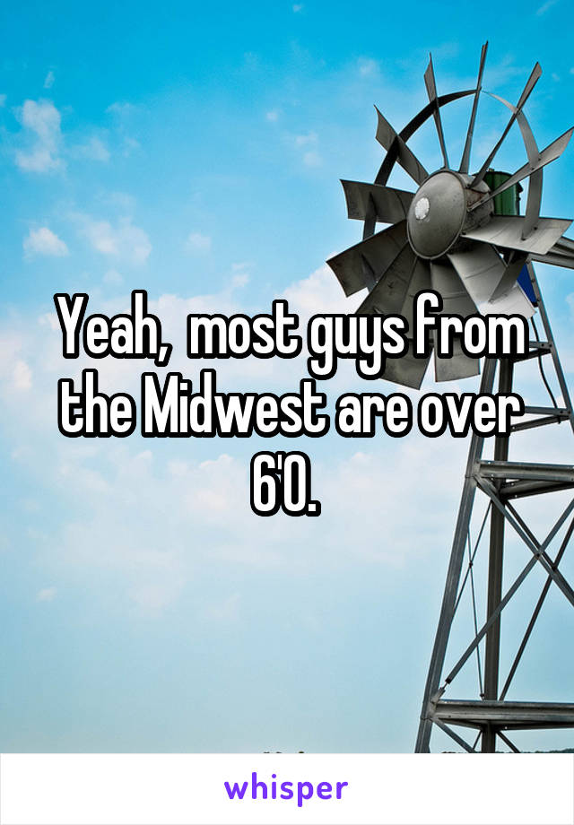 Yeah,  most guys from the Midwest are over 6'0. 