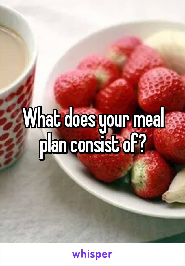 What does your meal plan consist of?