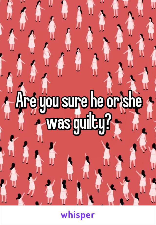 Are you sure he or she was guilty?