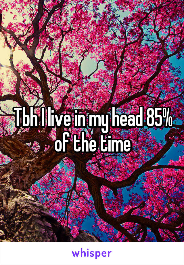 Tbh I live in my head 85% of the time