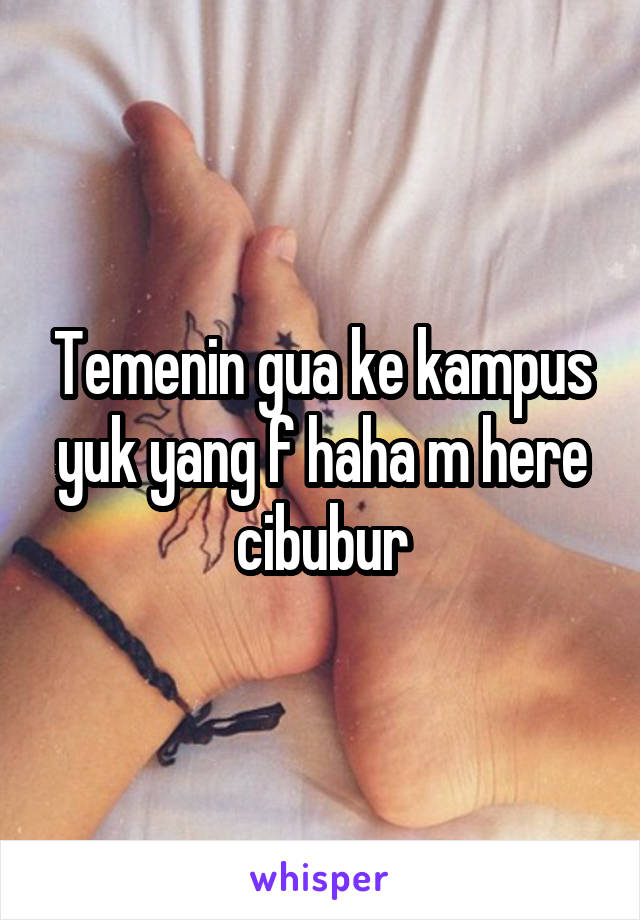 Temenin gua ke kampus yuk yang f haha m here cibubur