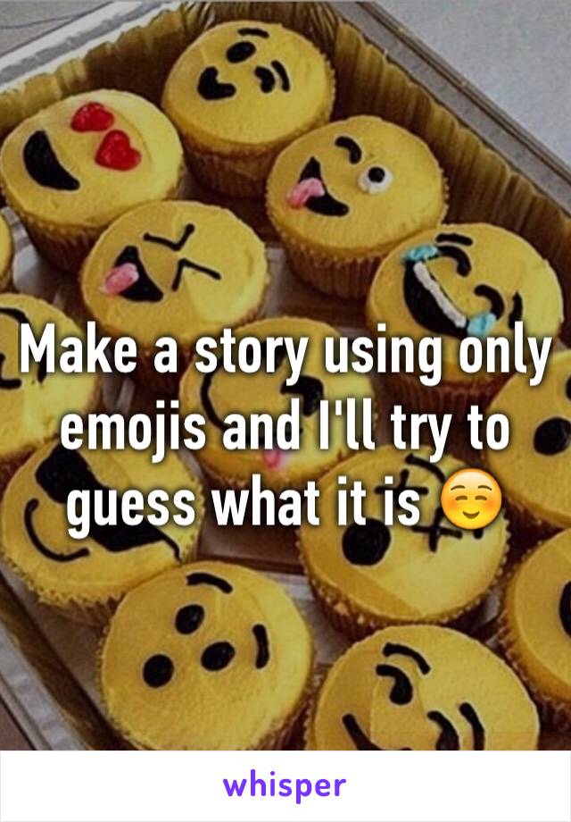 Make a story using only emojis and I'll try to guess what it is ☺️