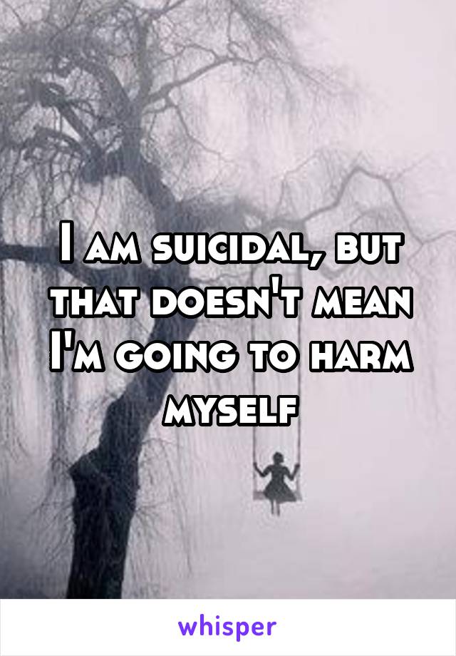 I am suicidal, but that doesn't mean I'm going to harm myself