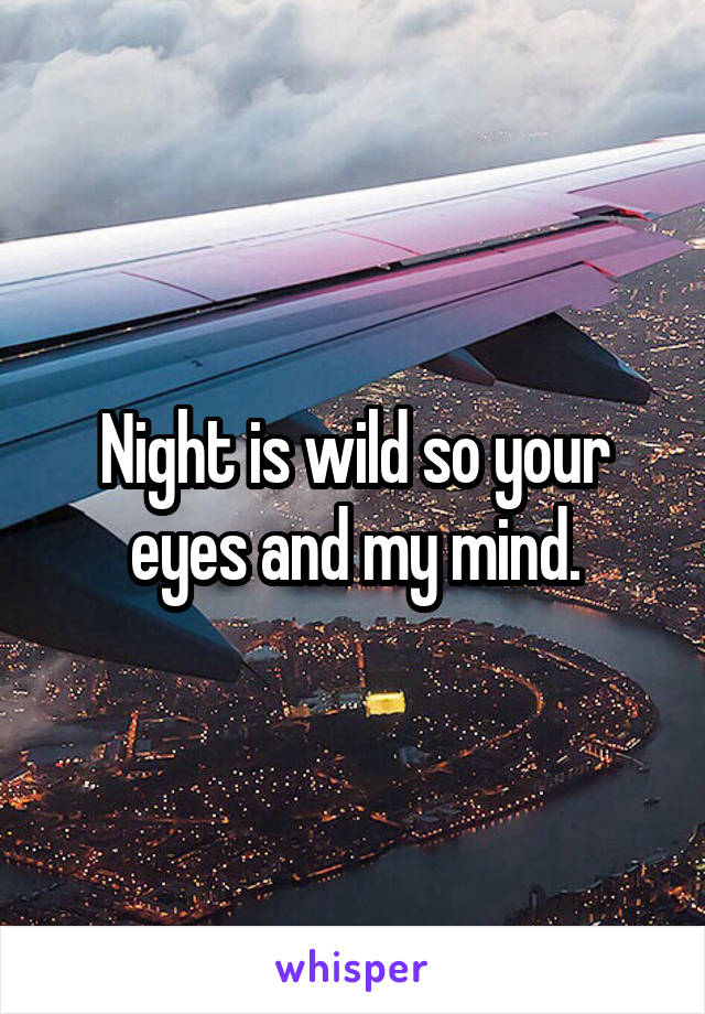 Night is wild so your eyes and my mind.