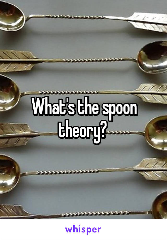 What's the spoon theory? 