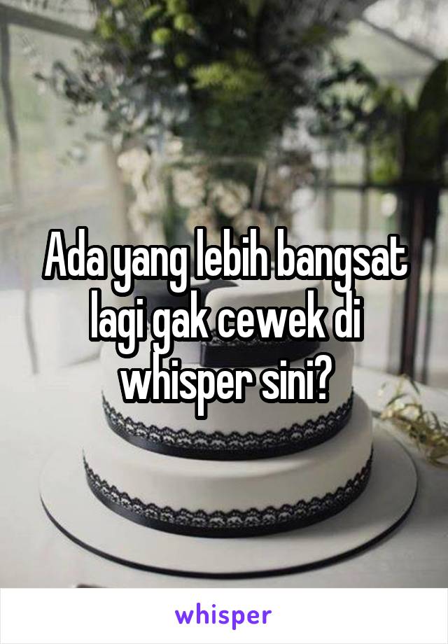 Ada yang lebih bangsat lagi gak cewek di whisper sini?