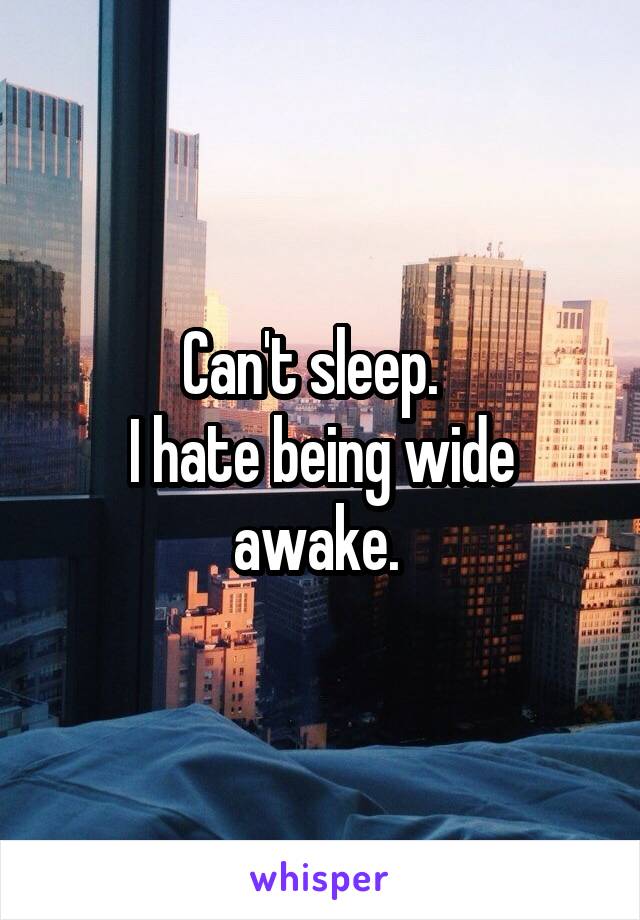 Can't sleep.  
I hate being wide awake. 