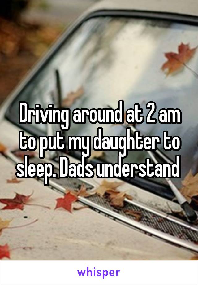 Driving around at 2 am to put my daughter to sleep. Dads understand 