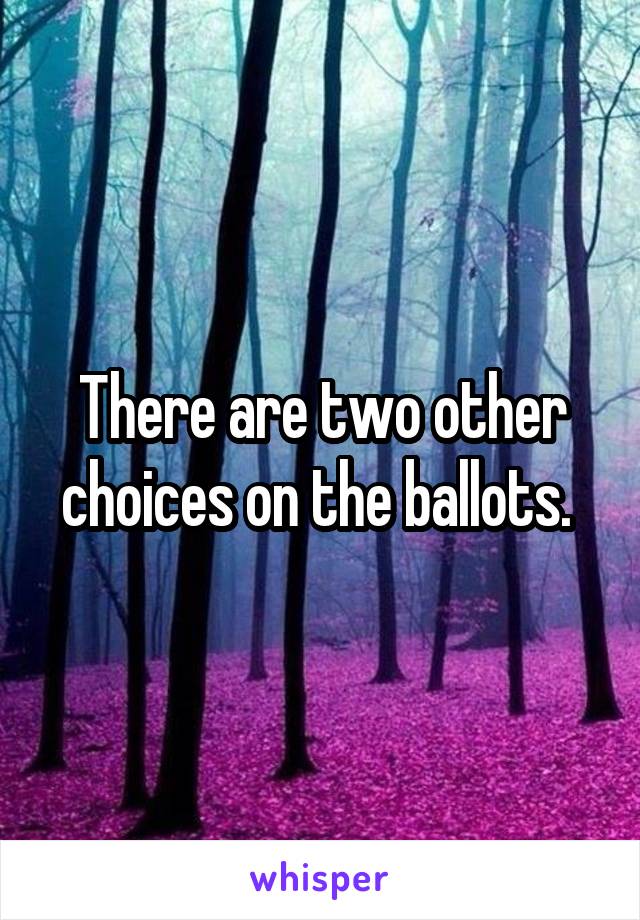 There are two other choices on the ballots. 