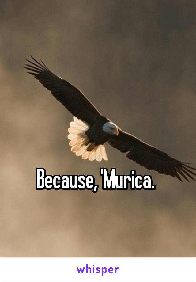 


Because, 'Murica.  