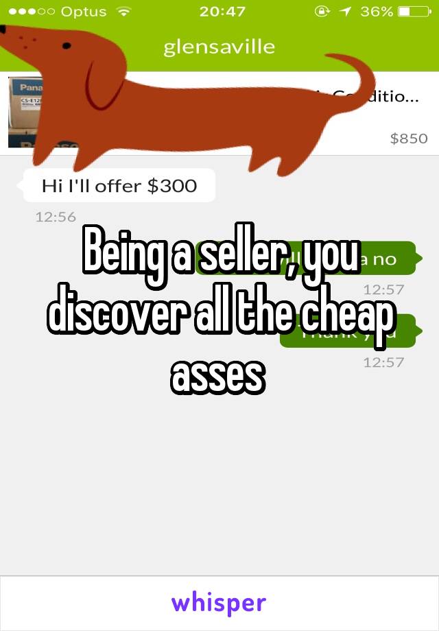 Being a seller, you discover all the cheap asses 