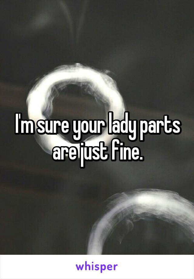 I'm sure your lady parts are just fine.