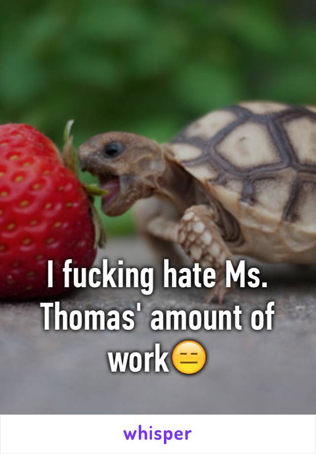 I fucking hate Ms. Thomas' amount of work😑