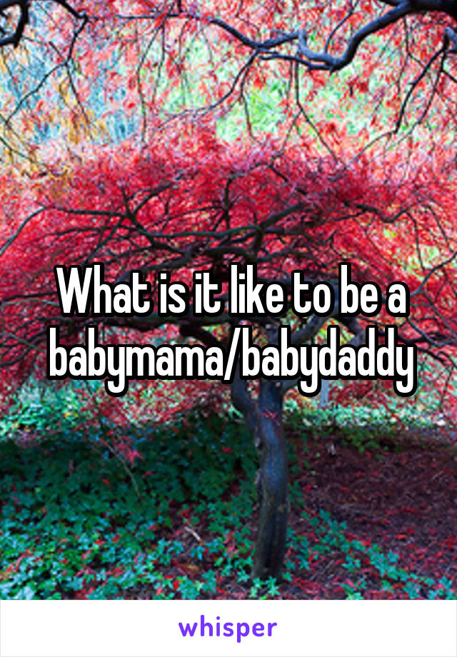 What is it like to be a babymama/babydaddy