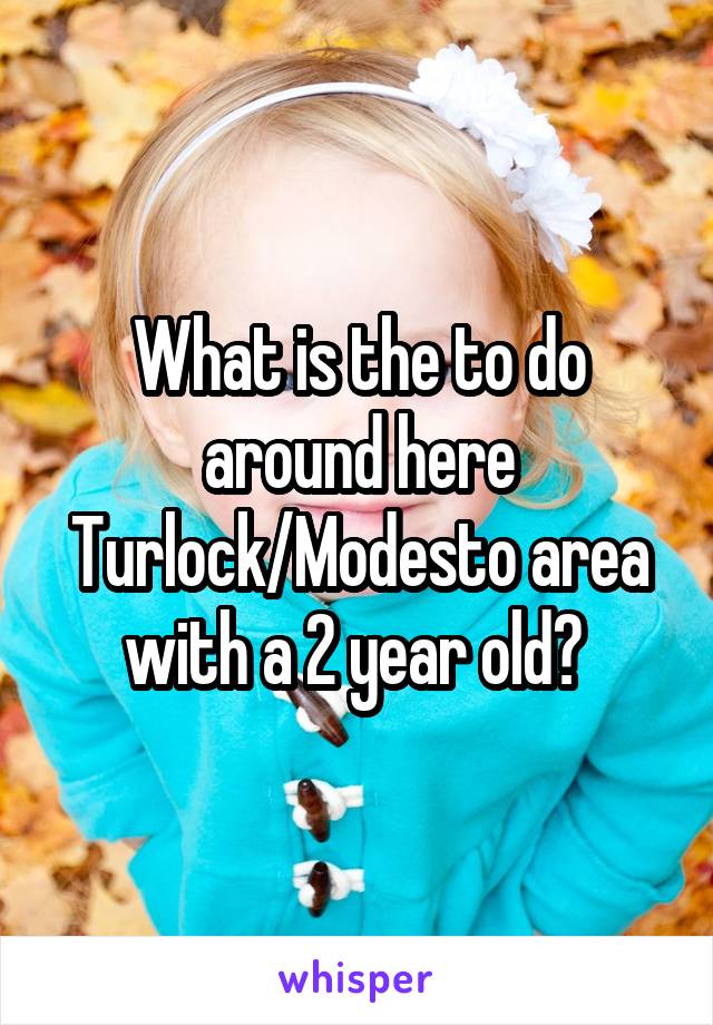 What is the to do around here Turlock/Modesto area with a 2 year old? 