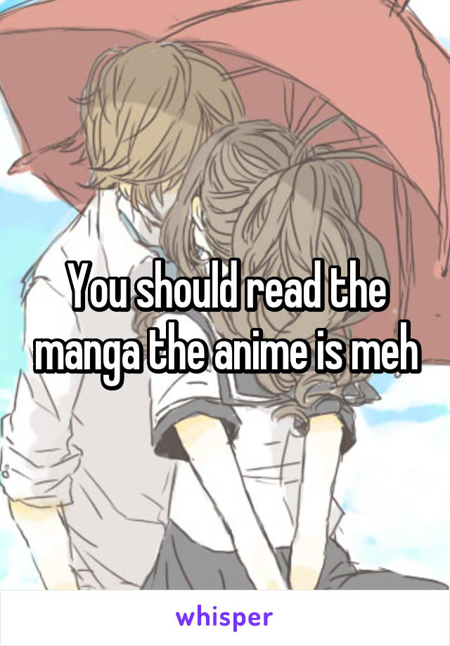 You should read the manga the anime is meh