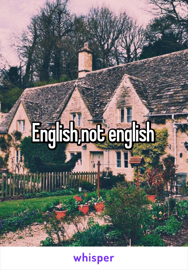 English,not english 