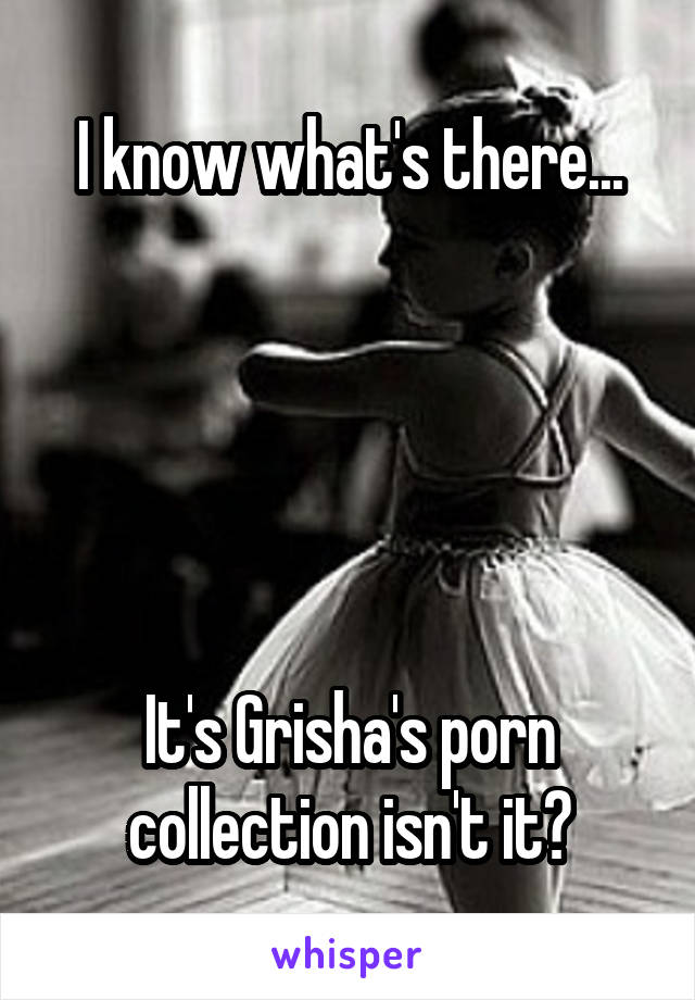 I know what's there...





It's Grisha's porn collection isn't it?