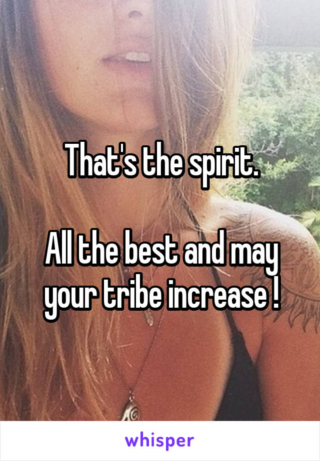 That's the spirit.

All the best and may your tribe increase !